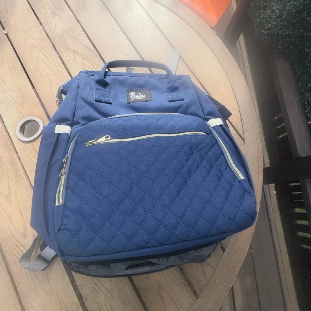 Goddess Quilted Navy Kids Backpack